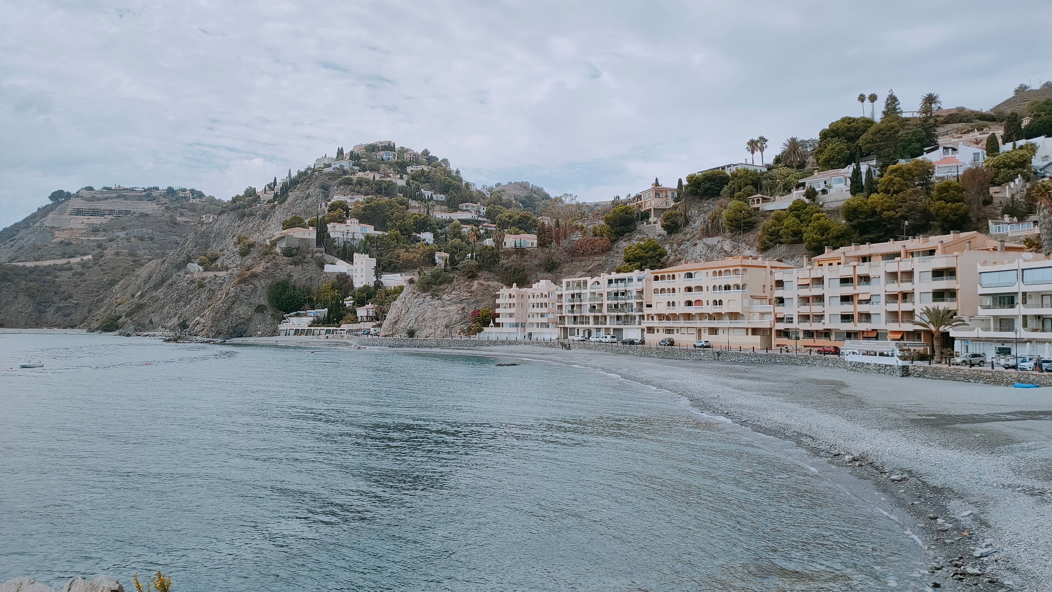 Calm coastal scene at Cotobro Beach in Almuñécar, Andalucía, Spain
